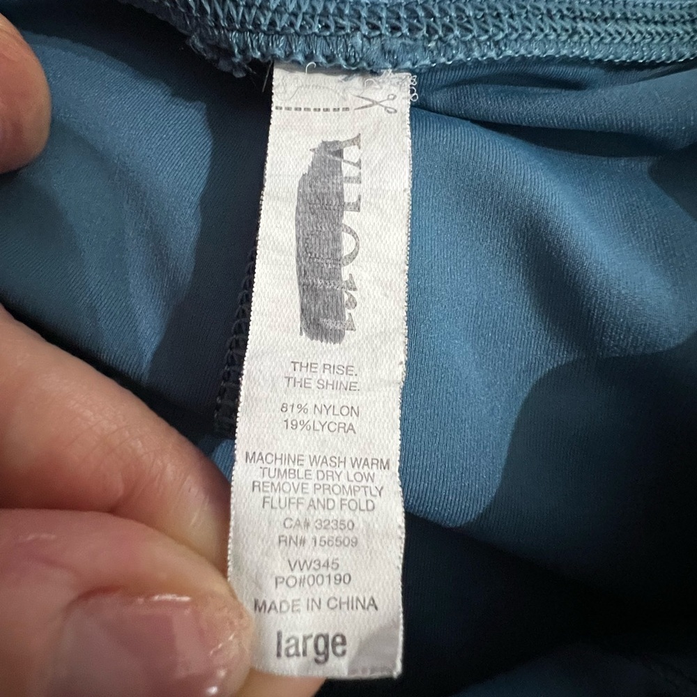 Vuori Racer High-Rise Leggings In Teal And Heather Gray Paneling Size Large - Picture 5 of 5